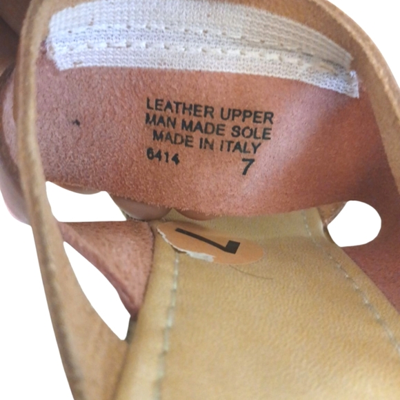 Sotta Sopra Pink and Orange Leather Platform Wedge Sandals Size 7 - Picture 10 of 11